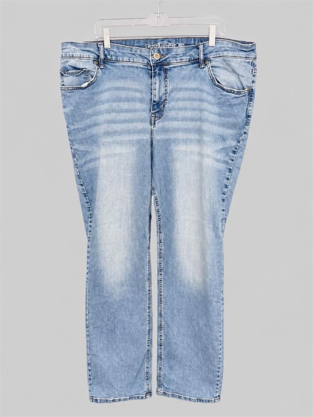 Light Wash Straight Leg Mid-Rise Women's Jeans. - mJeans by Maurices - 22W